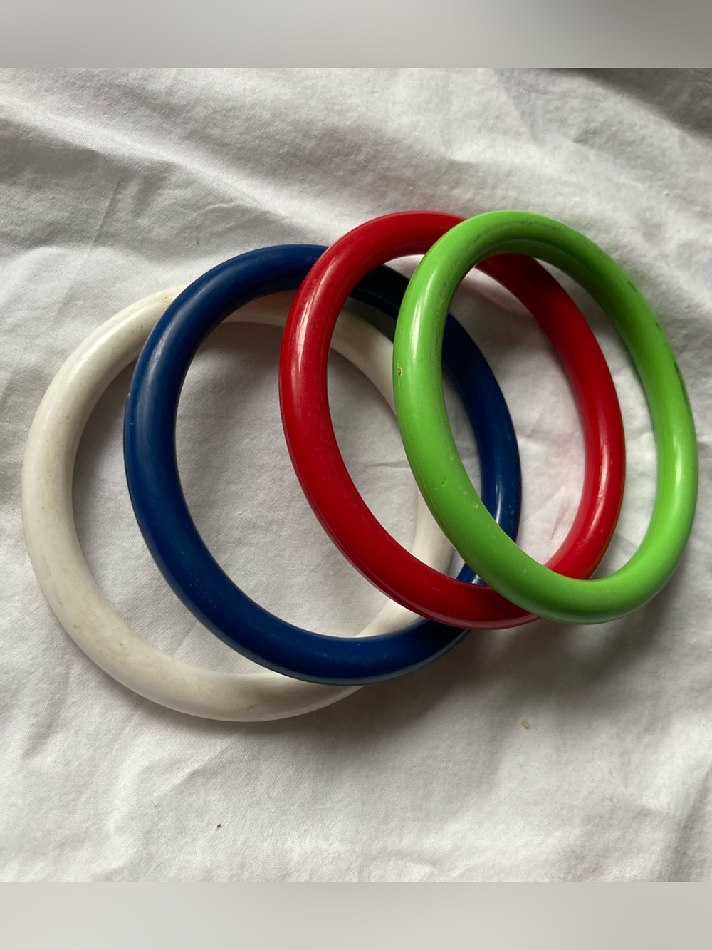 Mega 80's Vintage Bangles Set in Red, Green, Blue, and White!